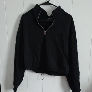 Amazon Black Half-Zip Cropped Jacket